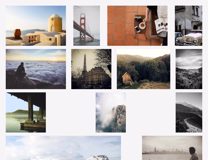 Flexbox gallery with justify-content: space-between